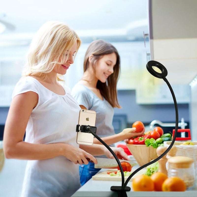 Flexible Clip-on Photography Selfie Ring Light with Adjustable Brightness