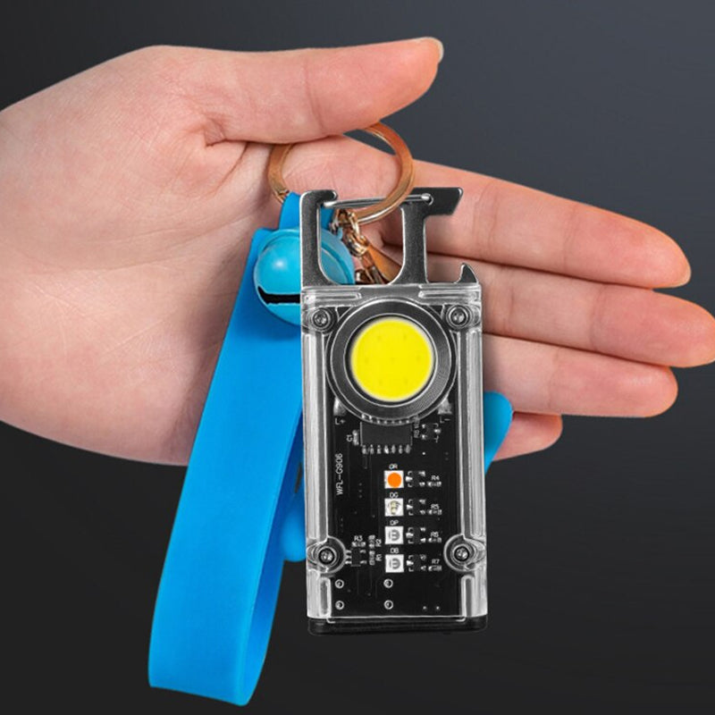 5 Color Light Keychain COB+LED Mini Flashlight- USB Charging
