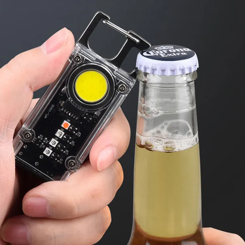 5 Color Light Keychain COB+LED Mini Flashlight- USB Charging
