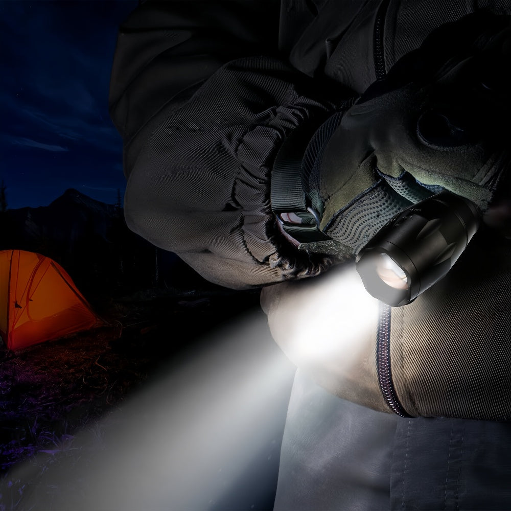 2pcs Bright LED Flashlight Rechargeable Torch Camping Zoom Light