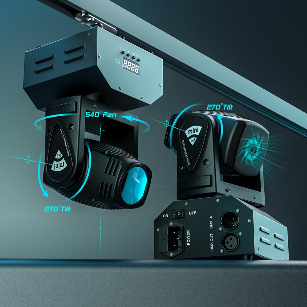 15W Mini LED Moving Head Light DMX512 RGBW Light Beads 4 In 1 Beam Stage Light