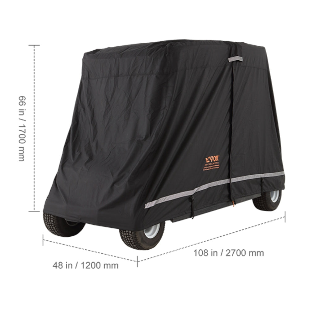 4 Passenger Golf Cart Cover 600D Polyester Full Cover Universal Fits for Most Brand Club Car Covers
