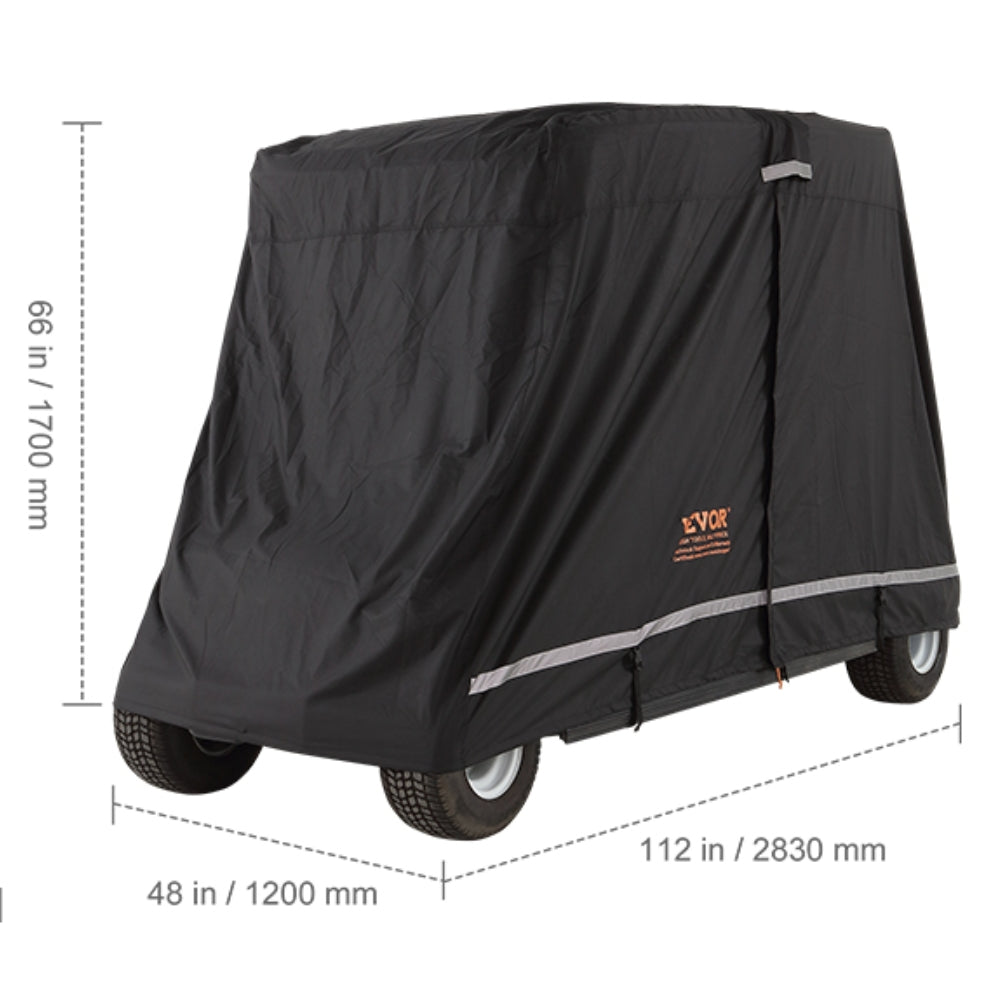 4 Passenger Golf Cart Cover 600D Polyester Full Cover Universal Fits for Most Brand Club Car Covers
