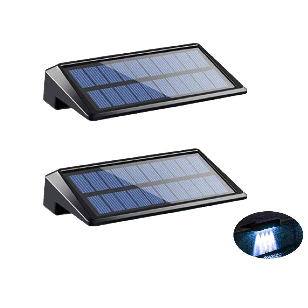 2 Pack Solar Wall Lights LED Solar Fence Outdoor Waterproof Lights