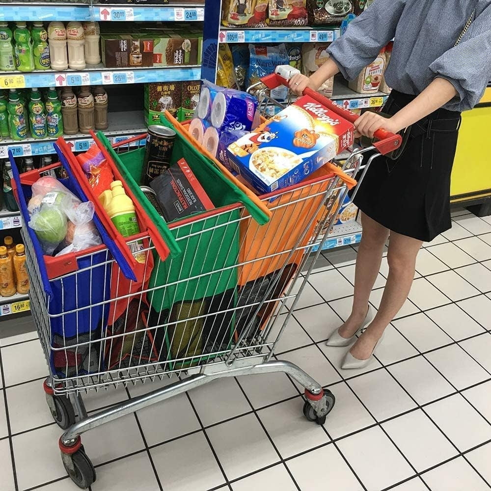 Foldable Reusable Grocery Shopping Bags Set