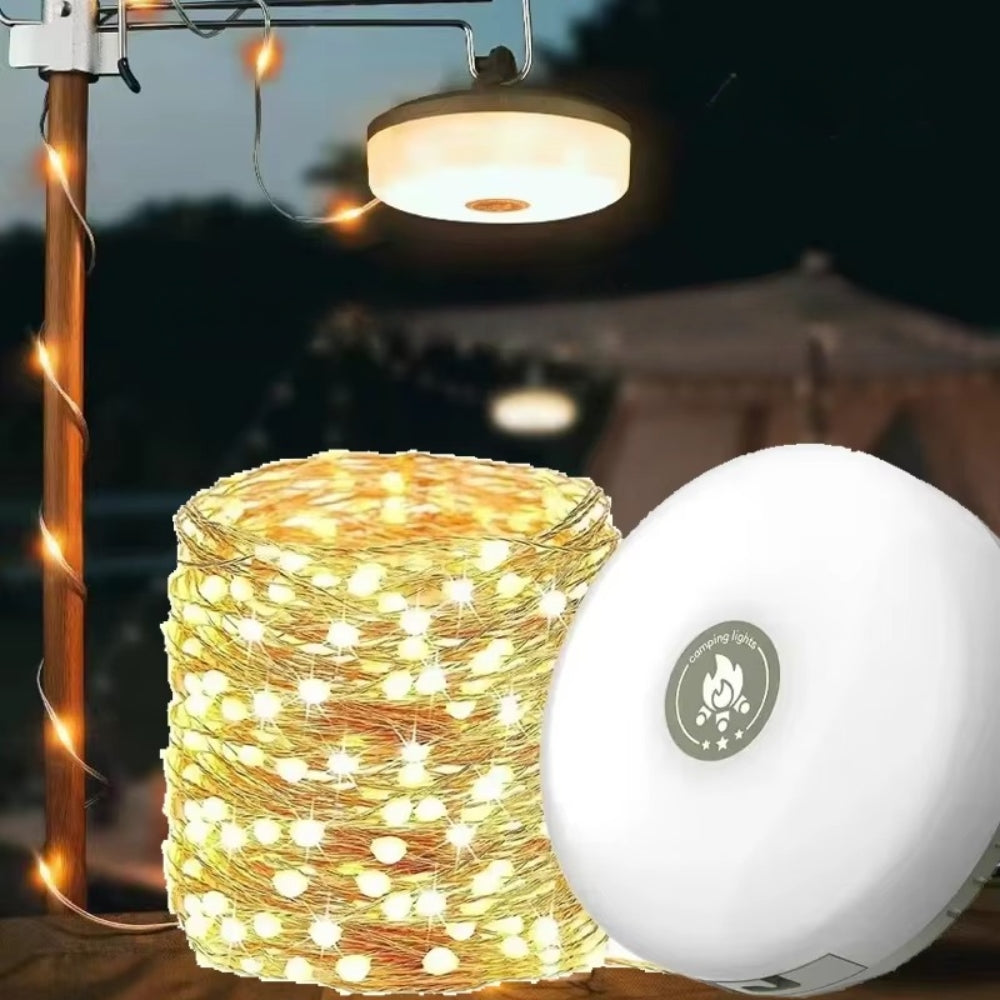 10M Waterproof LED Camping Lamp Strip 4-in-1 Atmosphere Light for Tent Garden
