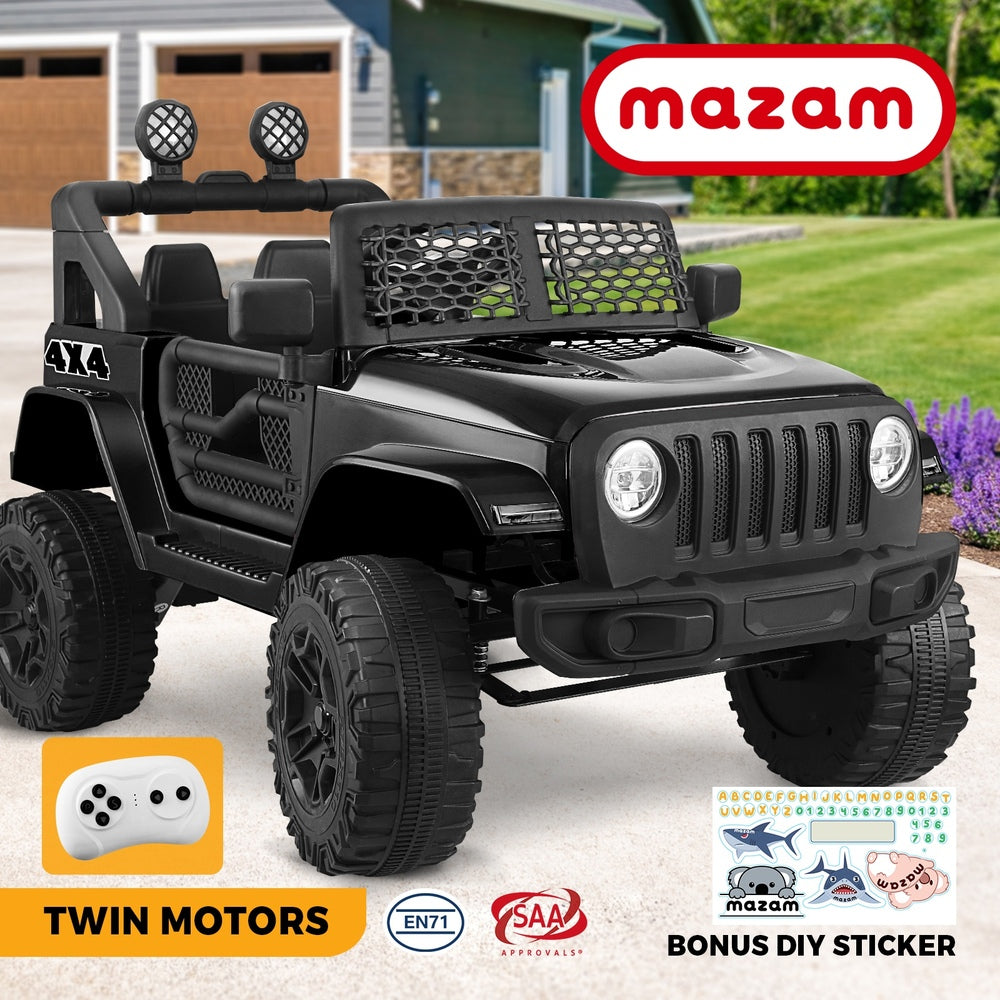 Kids Ride-On Car with Twin Motors and Remote Black