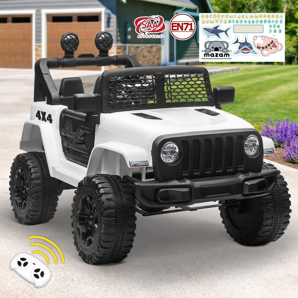 Kids Ride-On Car with Twin Motors and Remote White