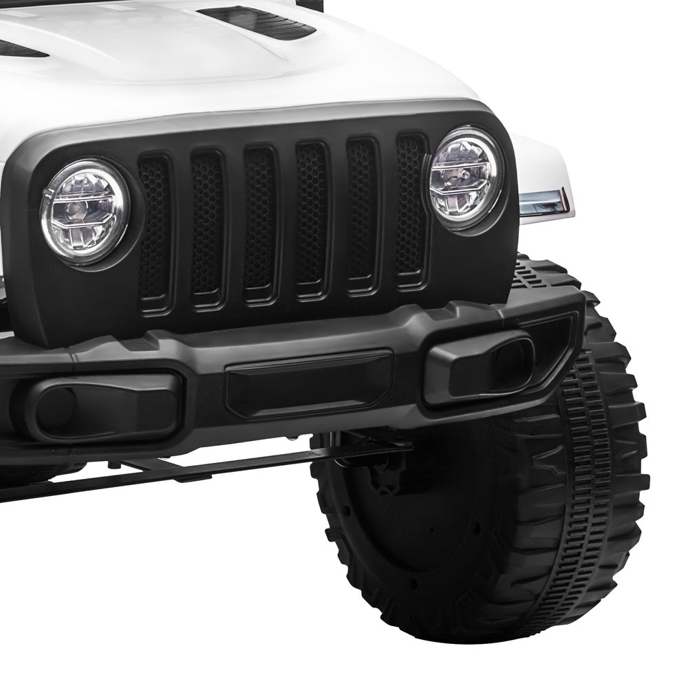 Kids Ride-On Car with Twin Motors and Remote White