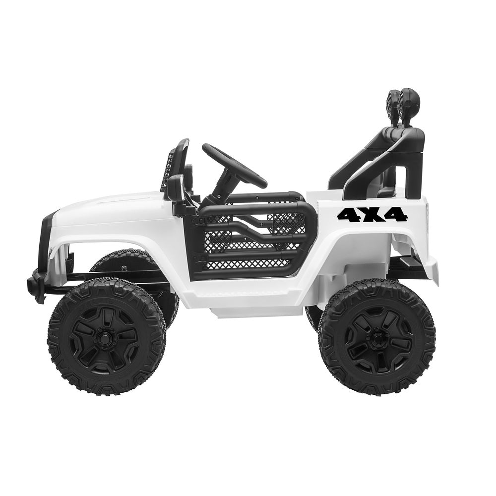 Kids Ride-On Car with Twin Motors and Remote White