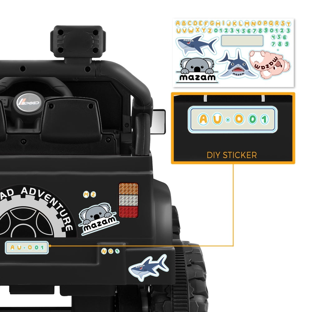 Black 12V Electric Kids Ride-On Jeep with Remote Control