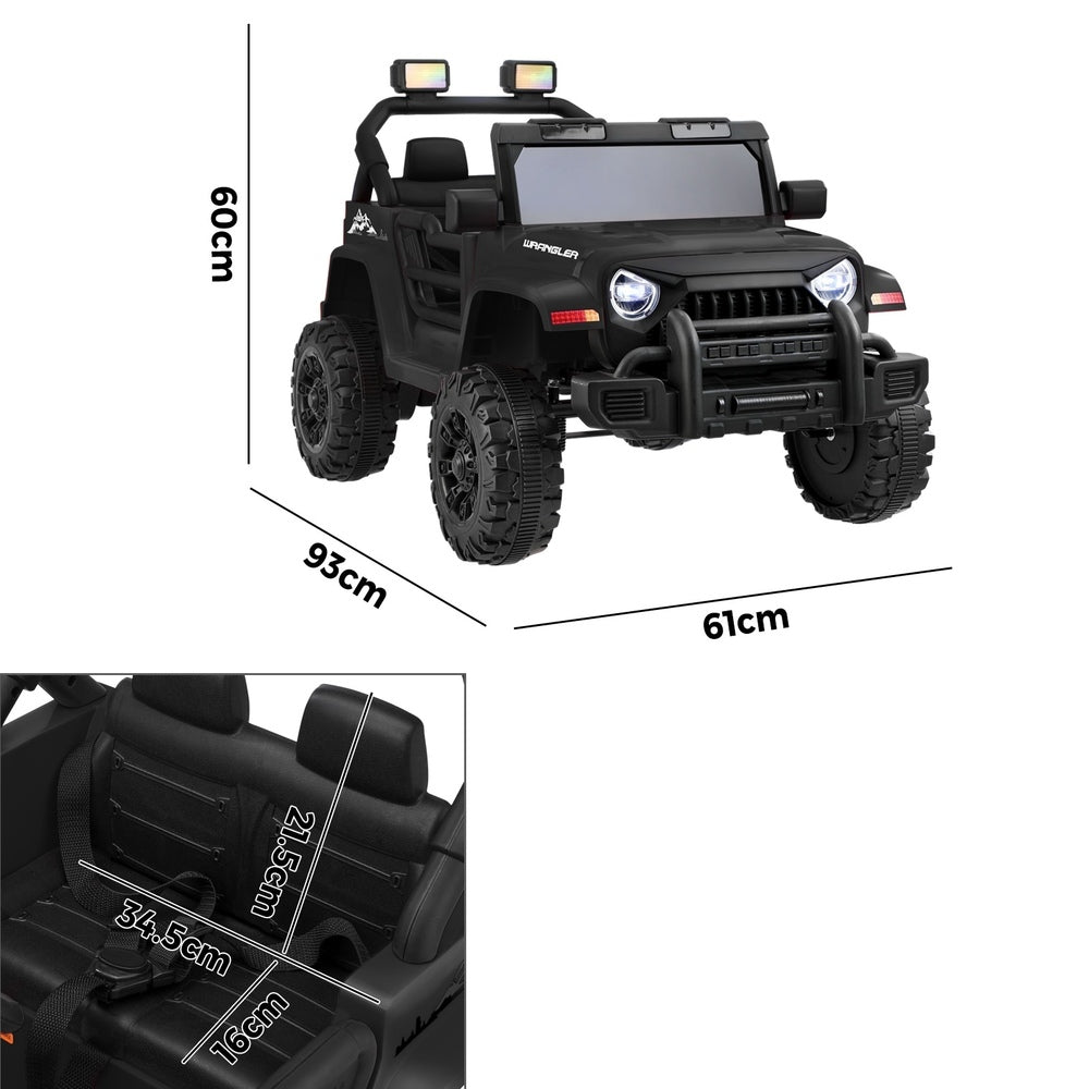Black 12V Electric Kids Ride-On Jeep with Remote Control