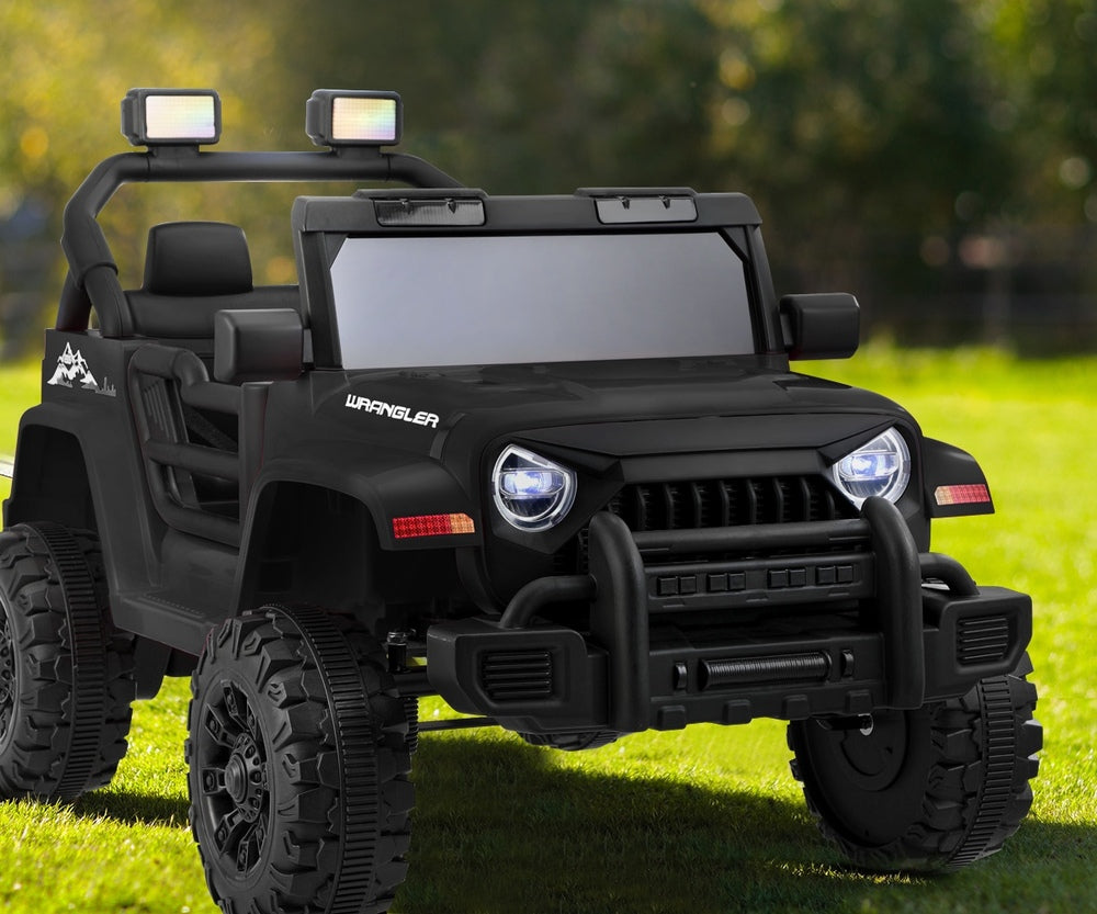Black 12V Electric Kids Ride-On Jeep with Remote Control