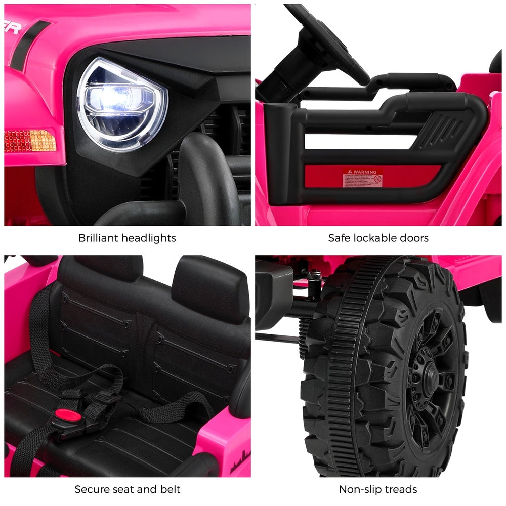Pink 12V Electric Kids Ride-On Jeep with Remote Control