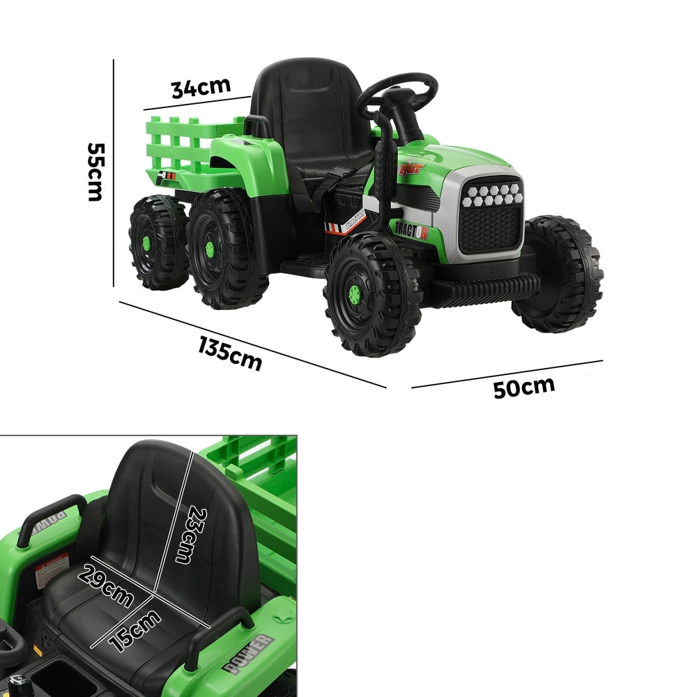 Green Kids Ride On Tractor Car 12V with Remote Control Toy