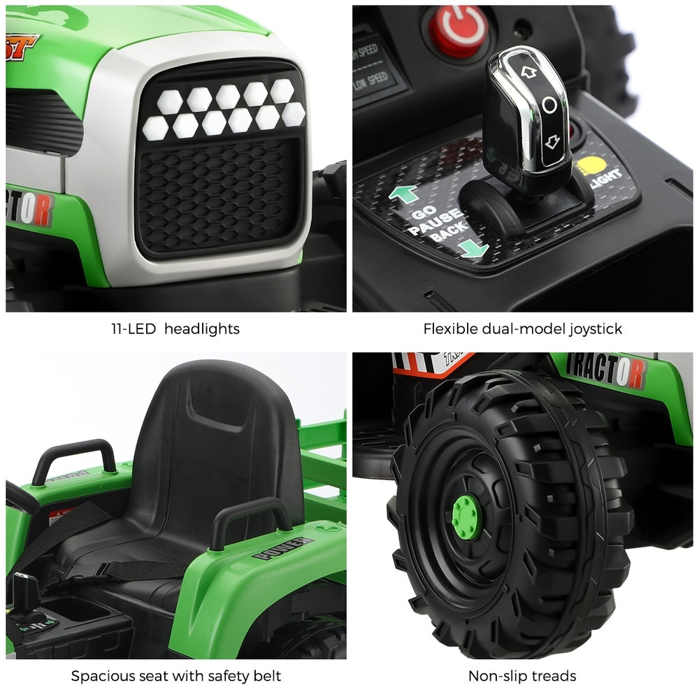 Green Kids Ride On Tractor Car 12V with Remote Control Toy