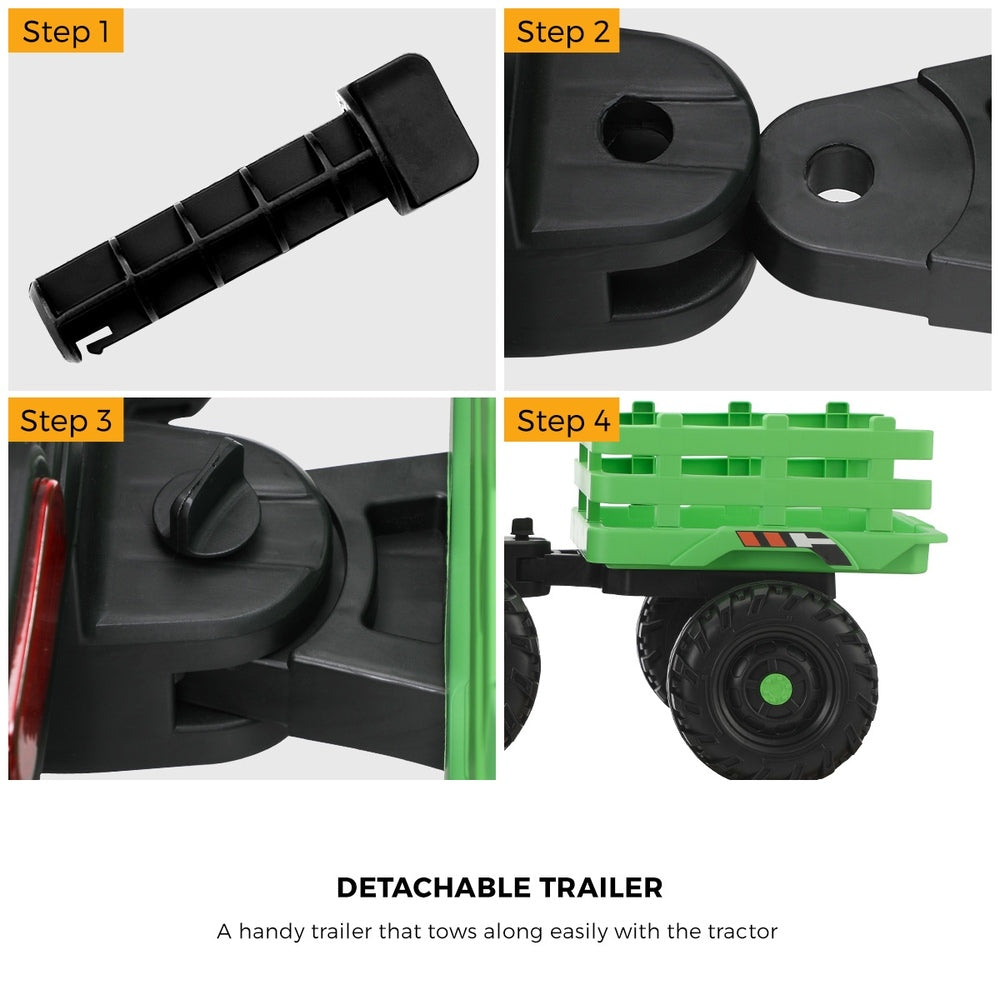 Green Kids Ride On Tractor Car 12V with Remote Control Toy