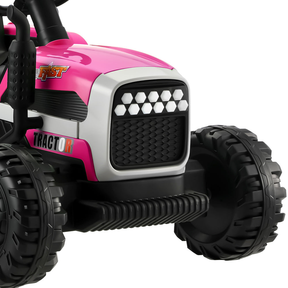 Pink Kids Ride On Tractor Car 12V with Remote Control Toy