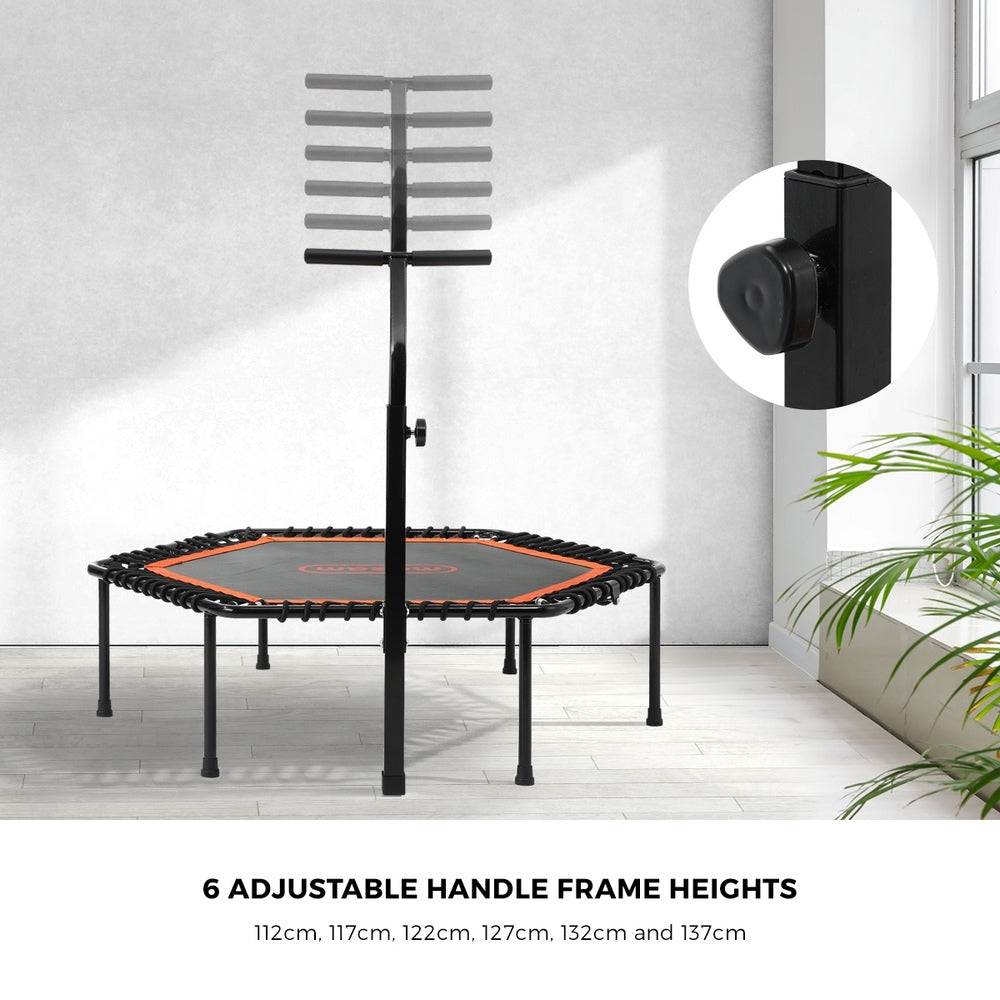 50 Inch Adjustable Trampoline Fitness Rebounder with Handrail