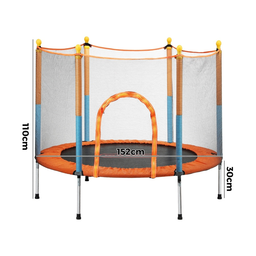 60 Inch Kids Jumping Trampoline with Safety Net Enclosure and Pad