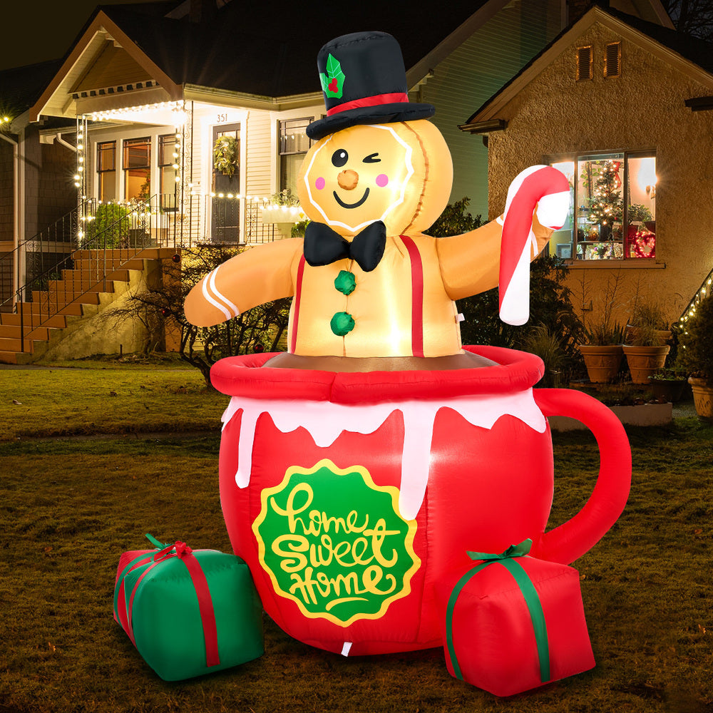 Christmas Inflatable Gingerbread Man with LED Lights