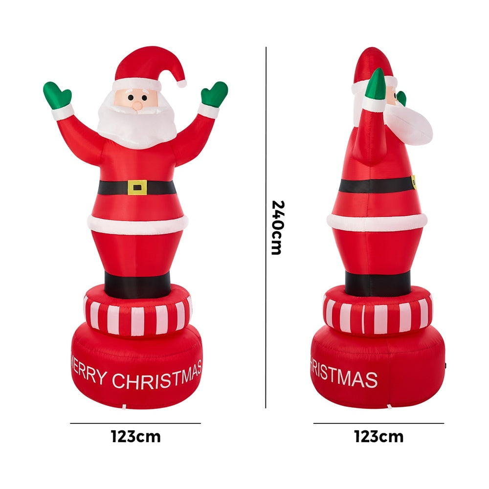 Christmas Inflatable Spinning Santa Claus with LED Light