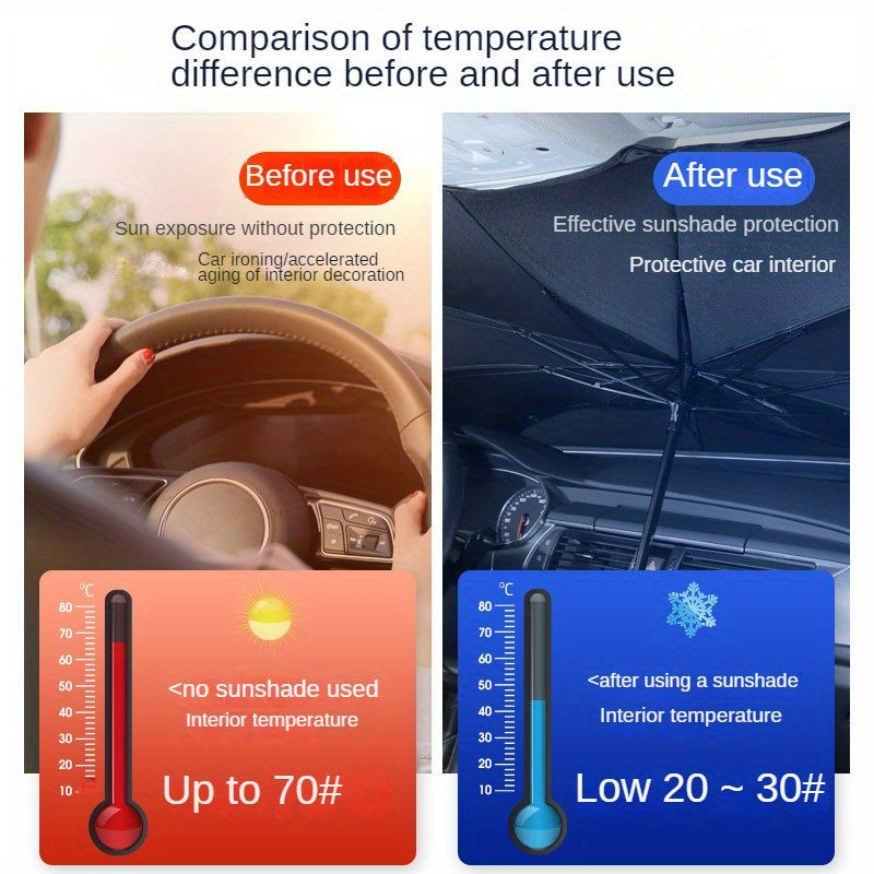 Portable Car Sunshade Retractable Front Windshield Visor