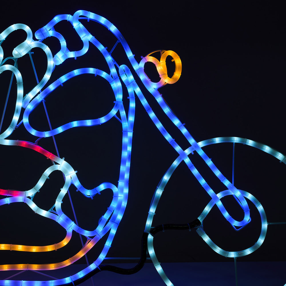 Christmas LED Motif Rope Lights Santa on Motorbike