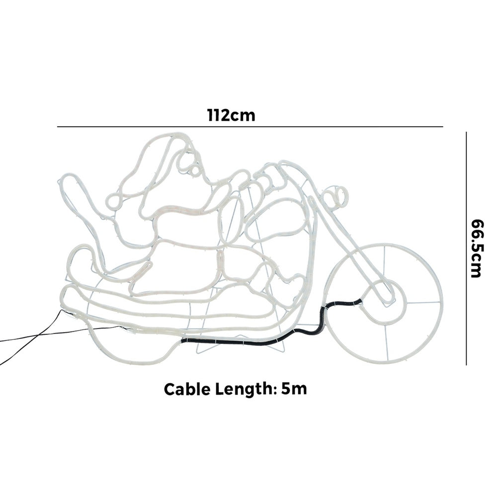 Christmas LED Motif Rope Lights Santa on Motorbike