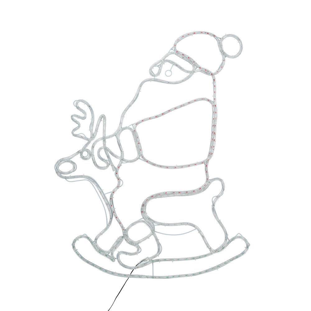 Christmas LED Motif Rope Lights Santa Claus Rocking Reindeer